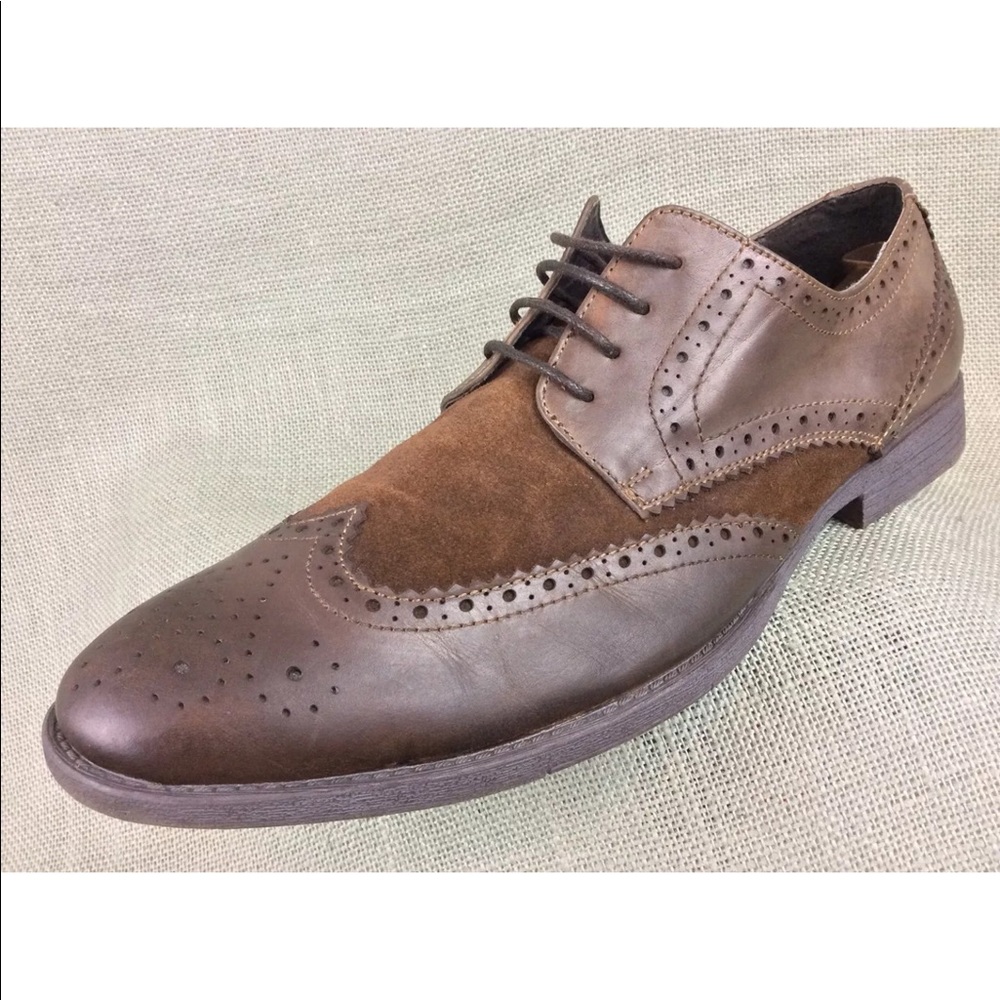 Robert Wayne Wingtip Oxfords Leather Suede Size 11